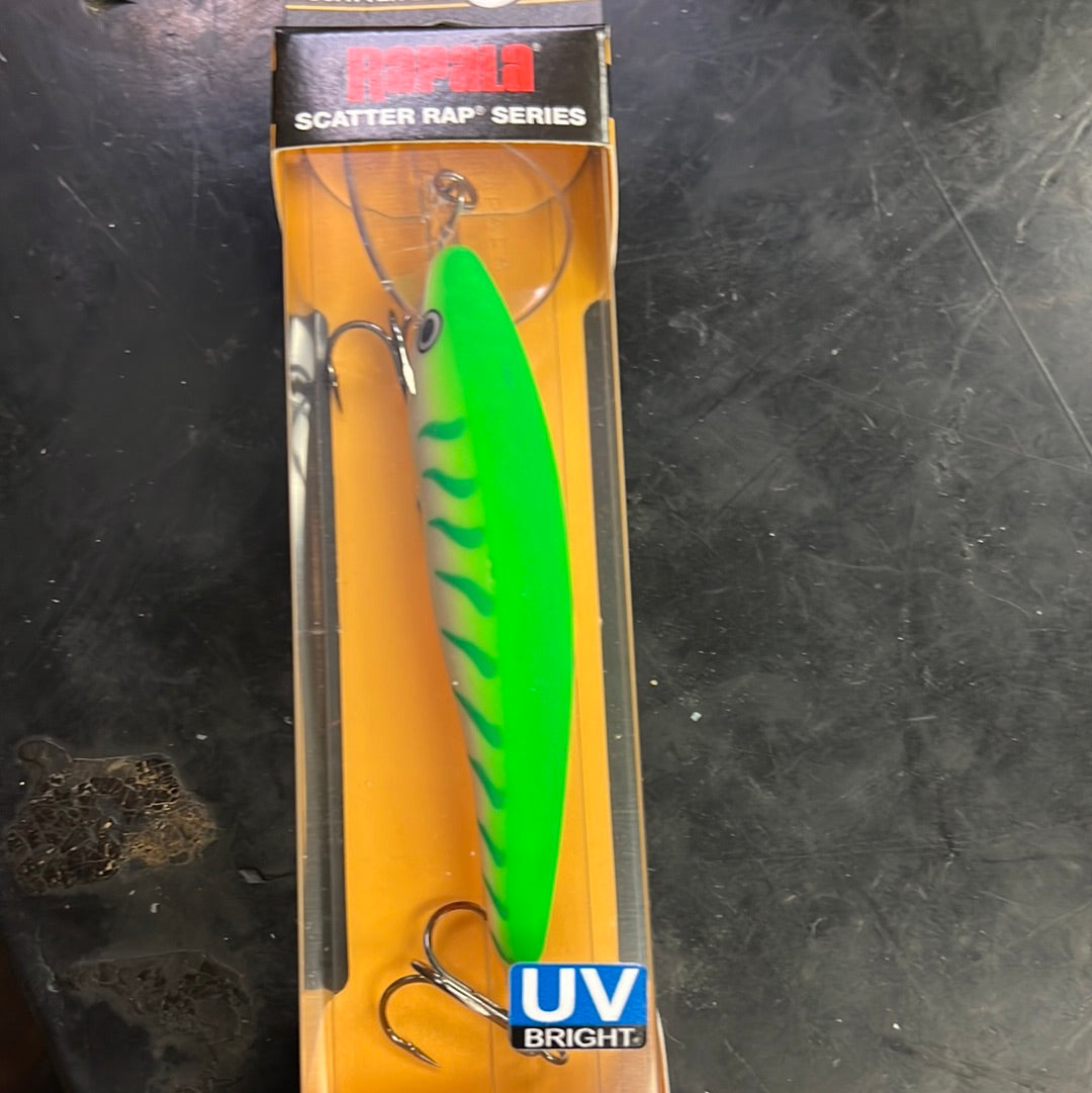 Rapala scatter rap tail dancer (Green Tiger UV)