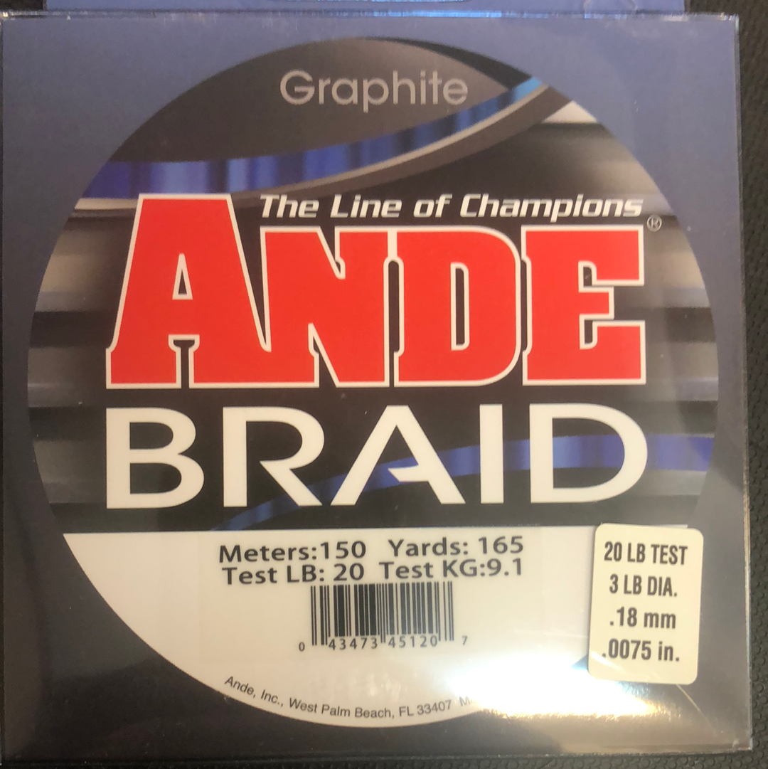 Ande Braid 20lb graphite gray