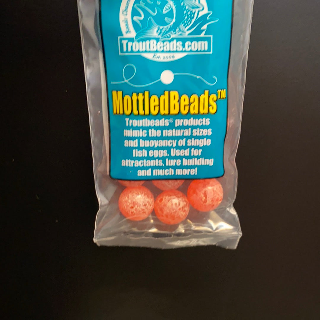 Trout Beads -Mottled Beads 12mm (Tangerine) 10ct