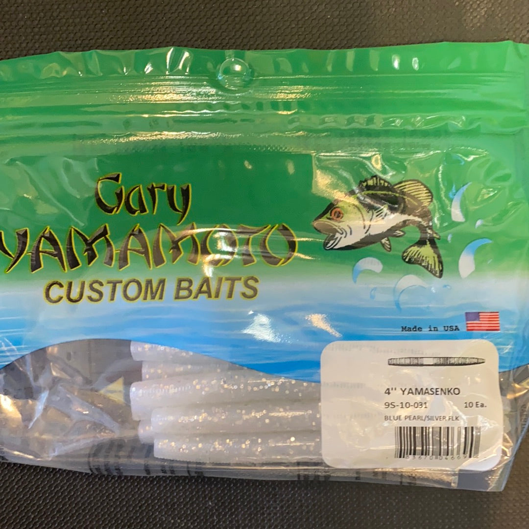 Gary Yamamoto 4" Yamasenko Blue Pearl Silver Flake