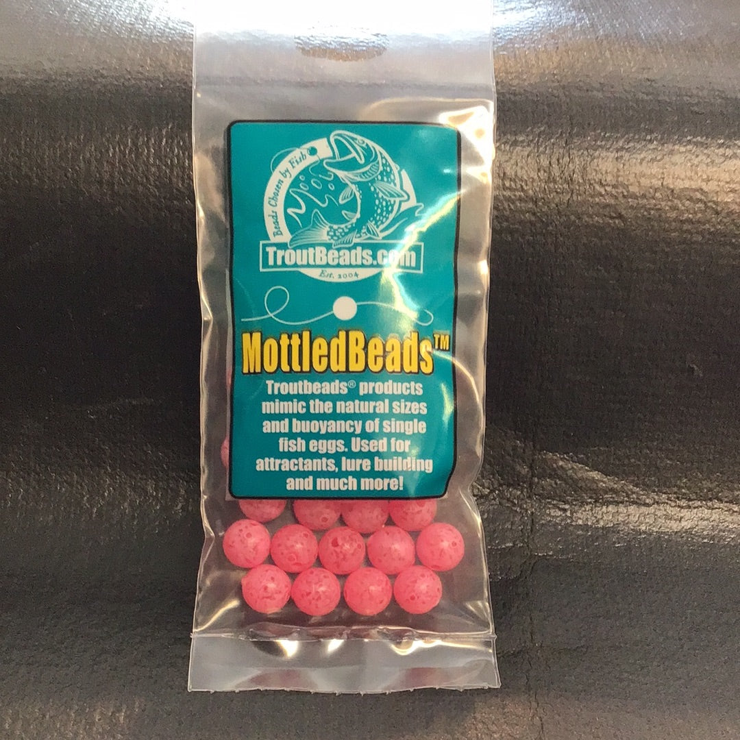 Trout Beads - Mottled Beads - 8mm (Cerise Egg) 30ct