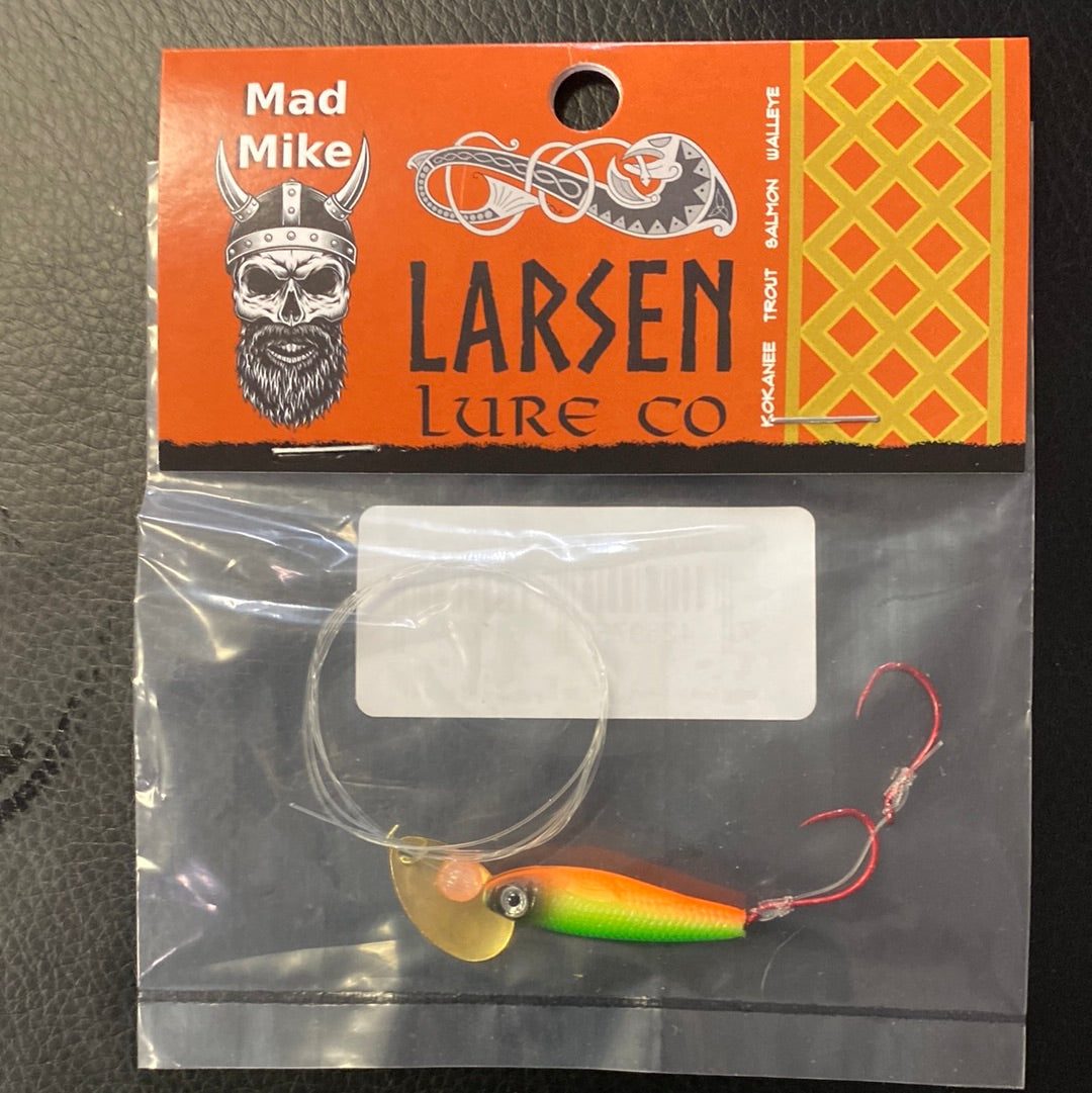 Larsen Lures Mad Mikes Flame Orange Spinner