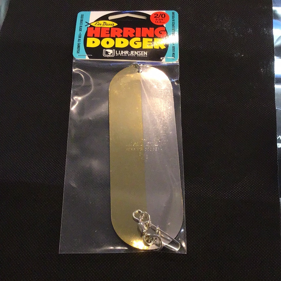 Les Davis 2/0 Herring Dodger 50/50 Brass Chrome