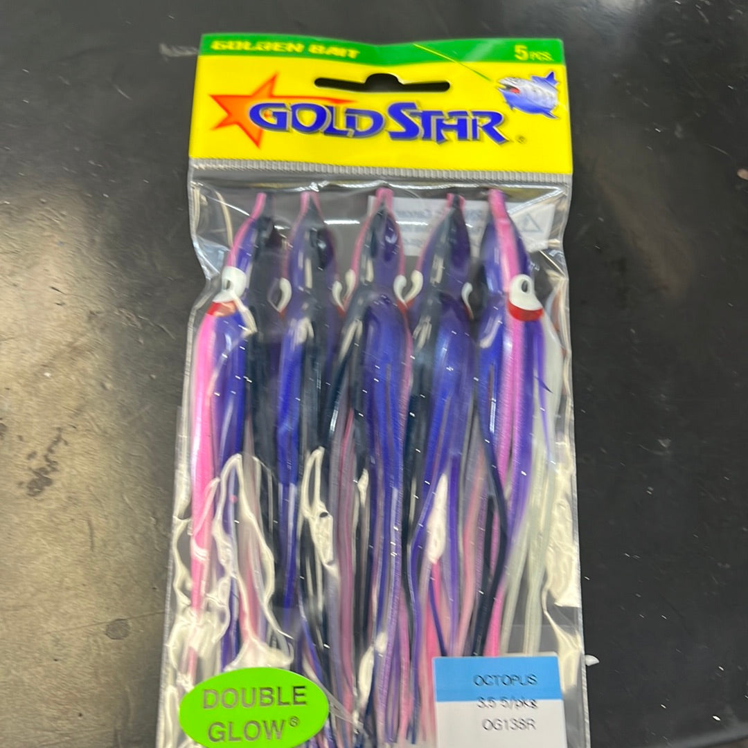 Goldstar squid 4” glow purple pink black