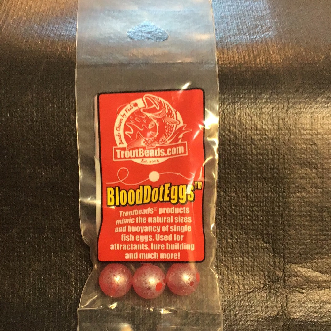 Trout Beads - Blood Dots - 12mm (Ruby Roe) 8ct