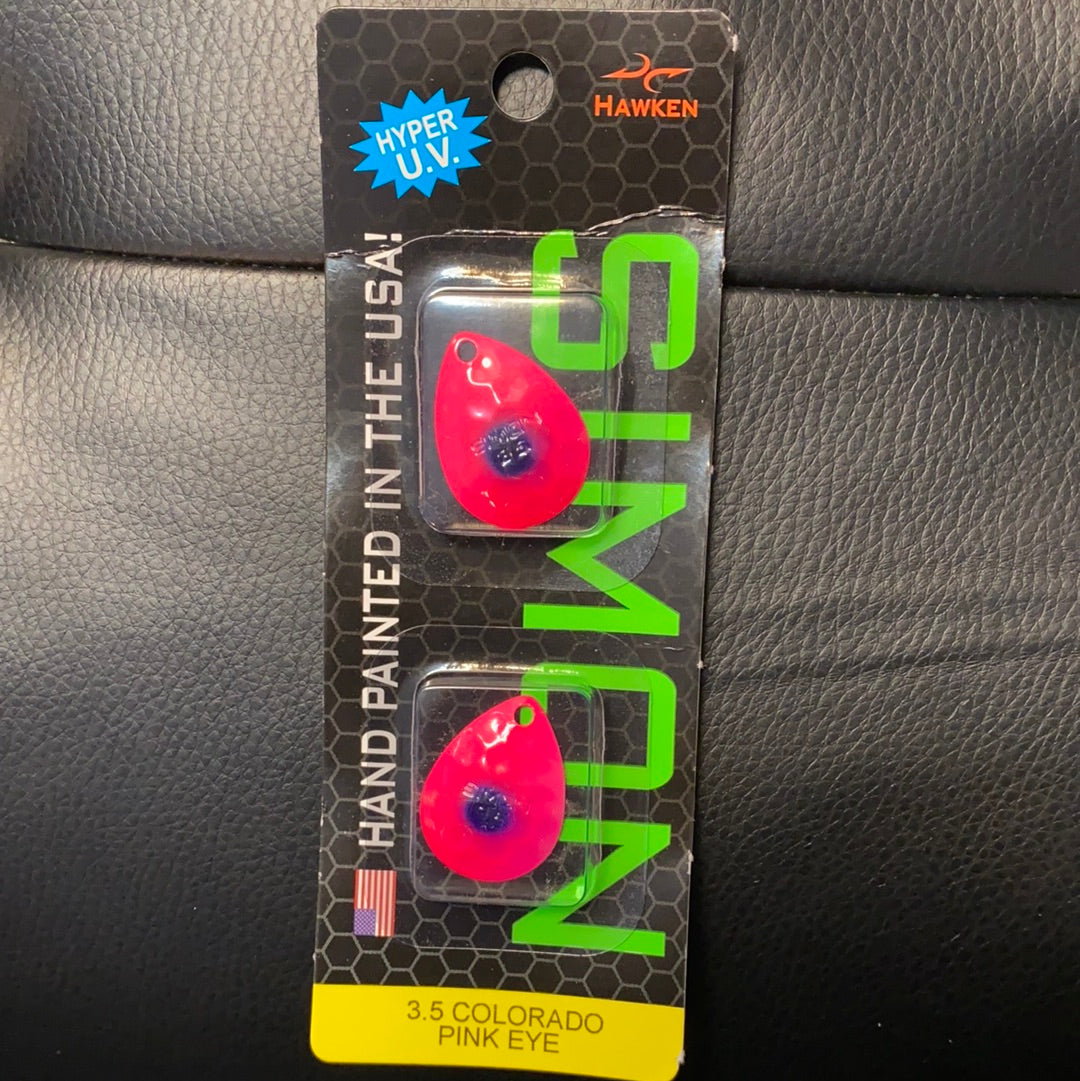 Simon Spinner Blades 3.5 Fluorescent Pink / Purple dot 2-pack