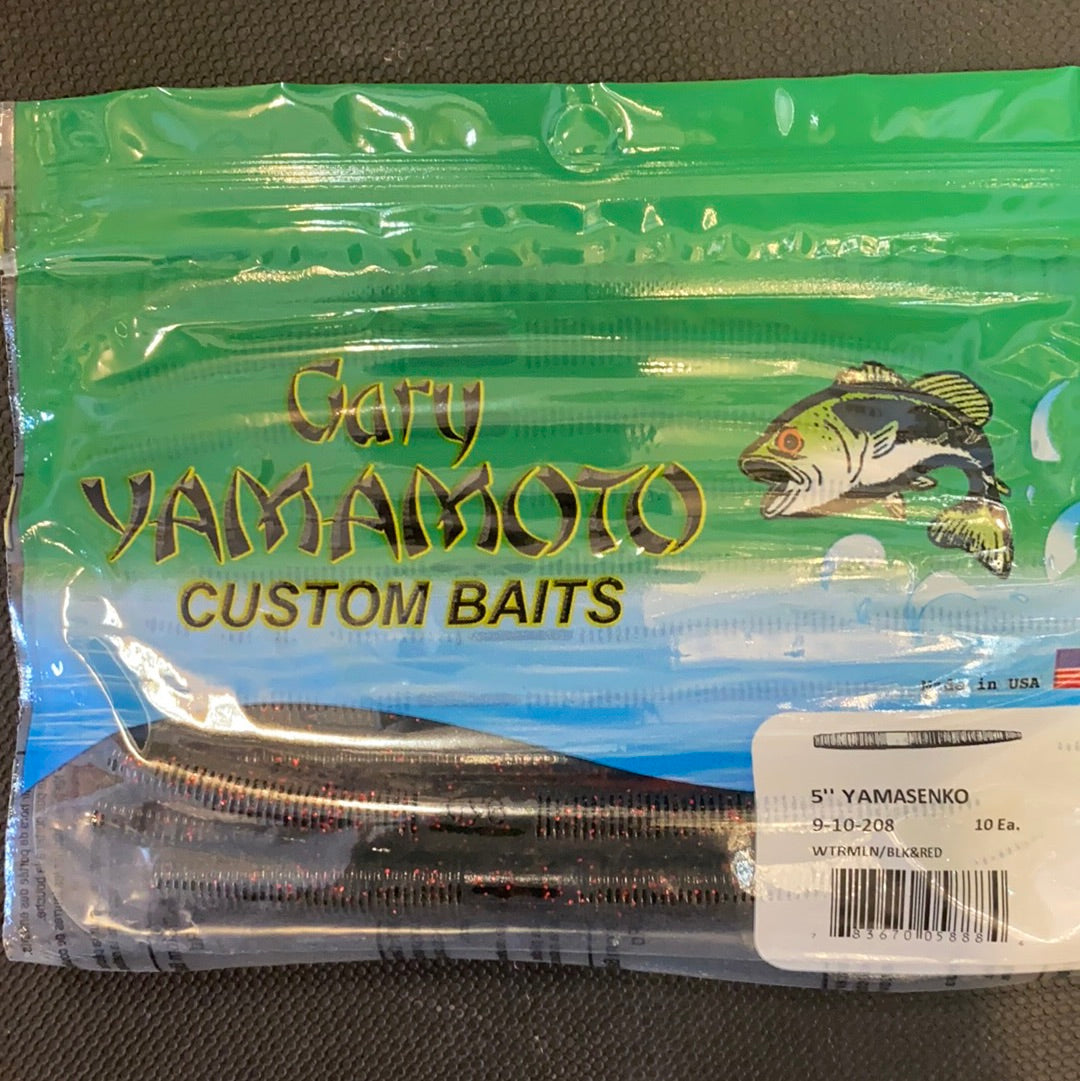 Gary Yamamoto 5" Yamasenko Watermelon / Black & Red Flake