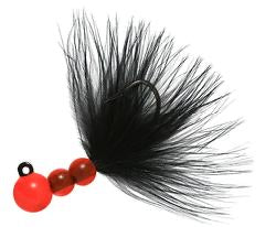 Beau-Mac Marabou Steelhead Jig (SMJ Bead Jig) 1/4oz Flame/Black