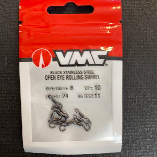VMC size 8 Stainless Steel Open Eye Rolling Swivel – Superfly Flies