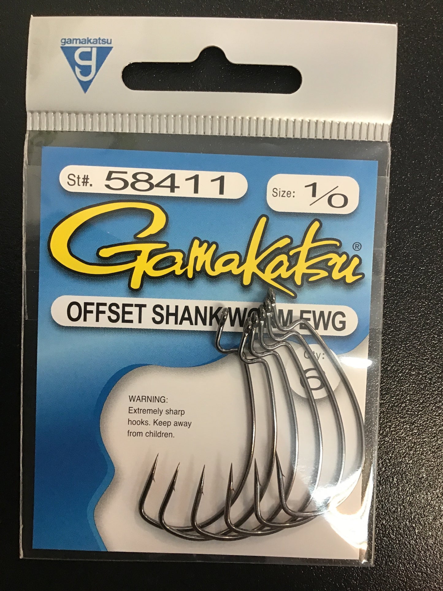 Gamakatsu offset worm hook size 1/0