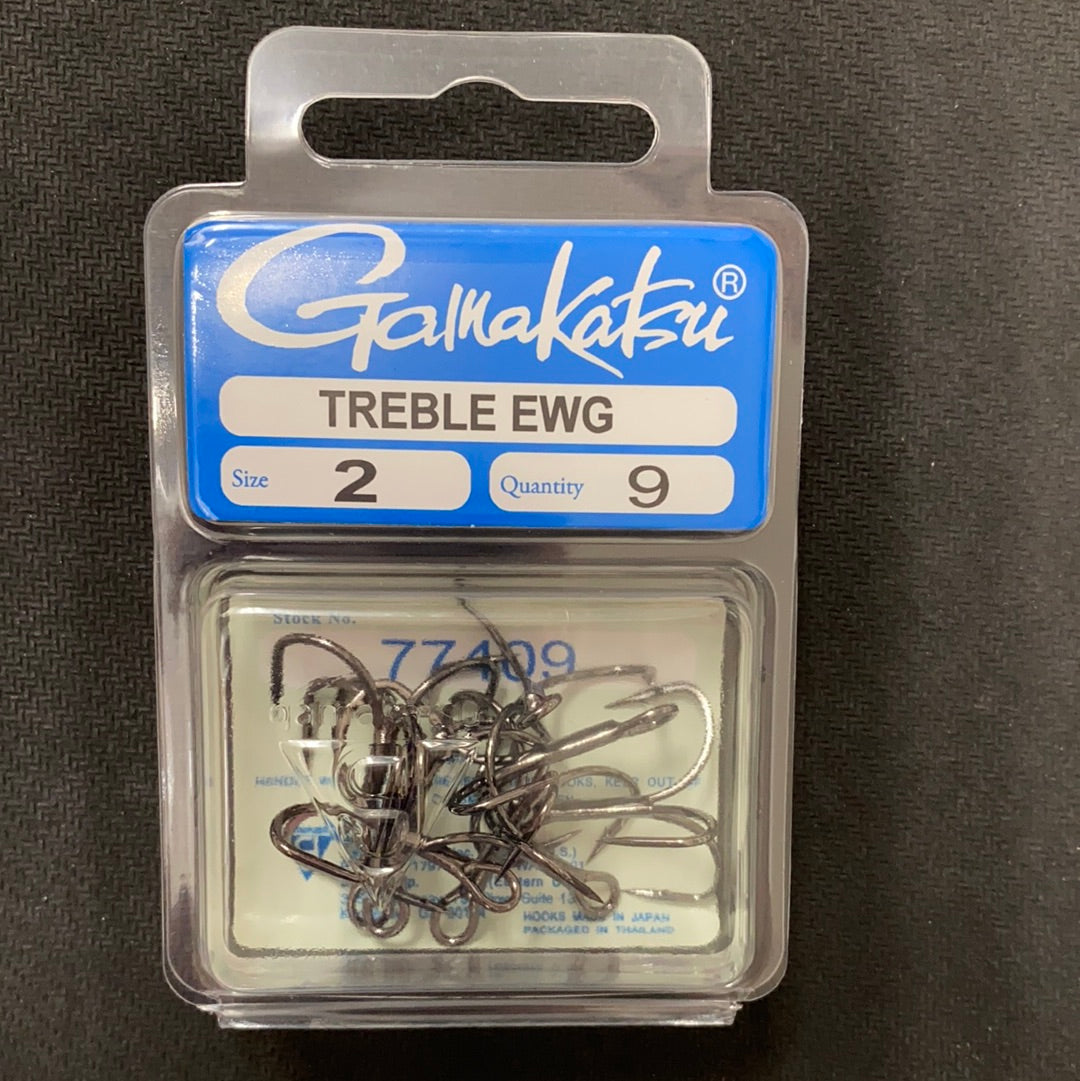 Gamakatsu silver treble ewg size 2