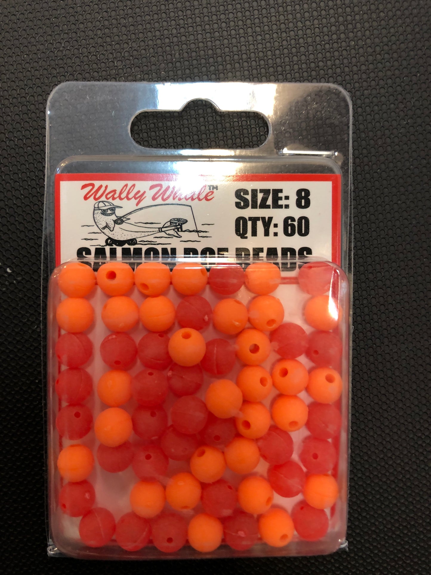 Wally Whale beads #8 orange/red