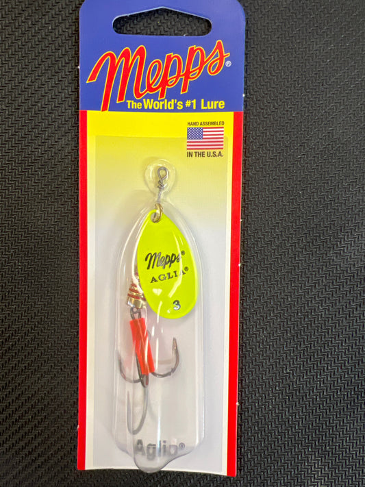 Mepps 1/4oz Aglia Spinner Hot Chartreuse