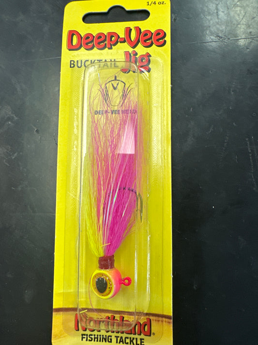 Northland Deep Vee Bucktail Jig 1/4oz bubblegum