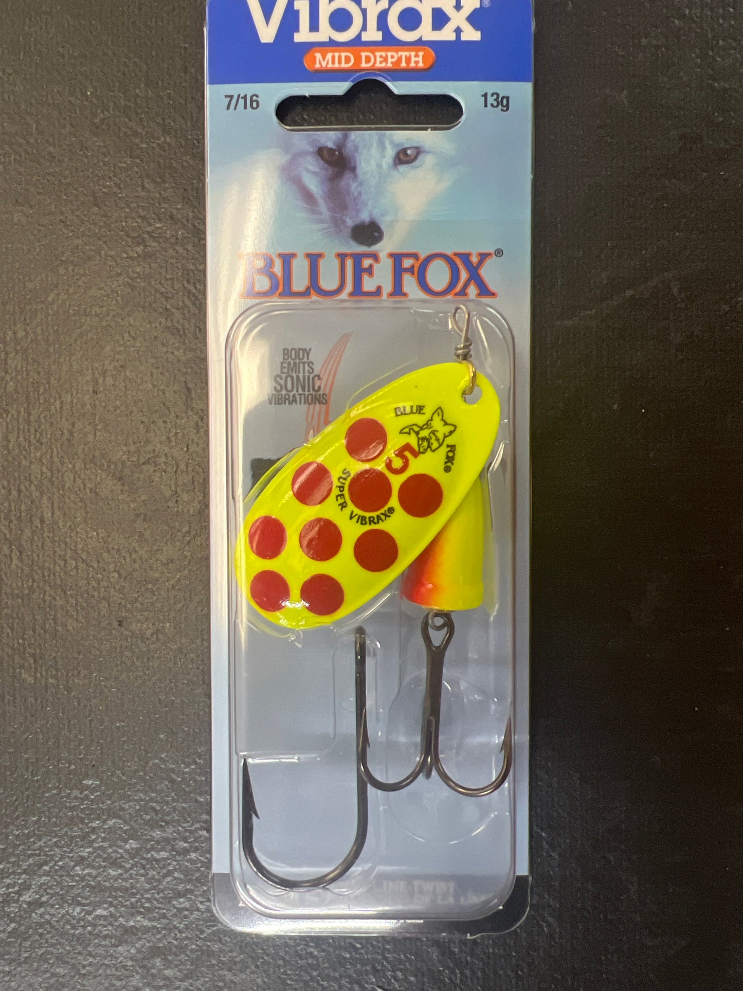 Vibrax Blue Fox Spinner 7/16 Hot Clown