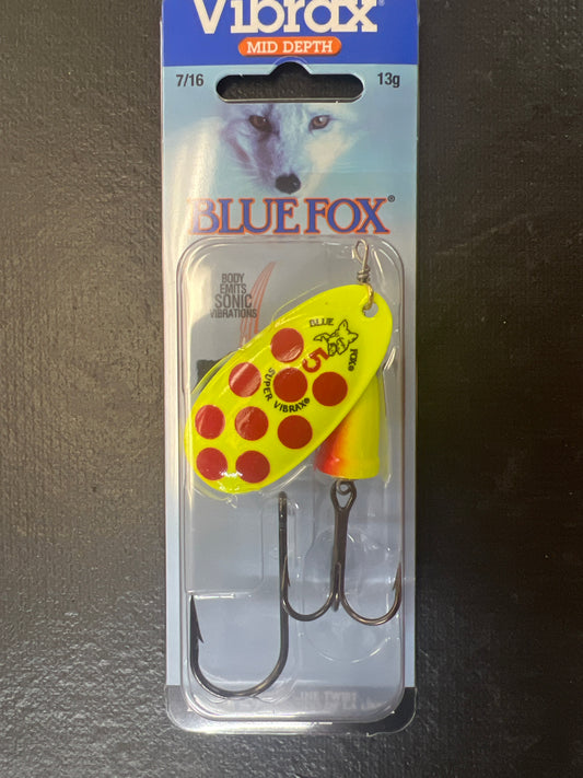 Vibrax Blue Fox Spinner 7/16 Hot Clown