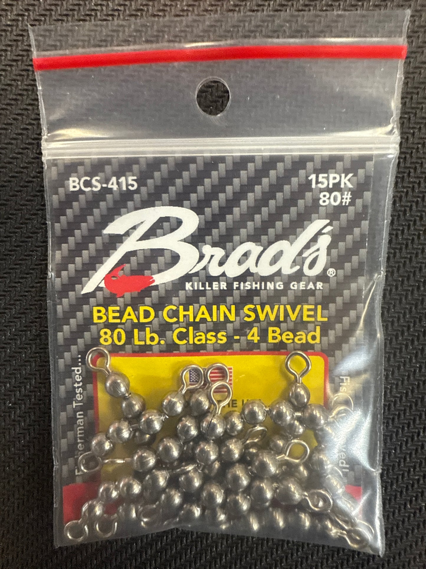 Brads 4 bead chain 15 qty