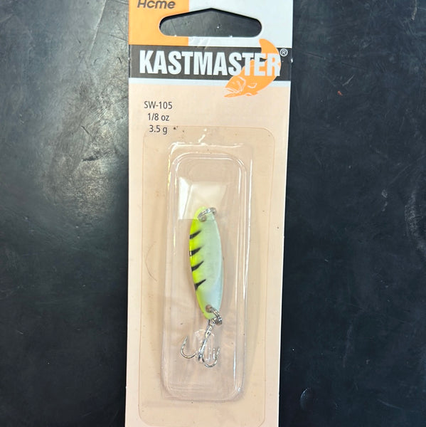 Kastmaster 1/8oz green glow tiger