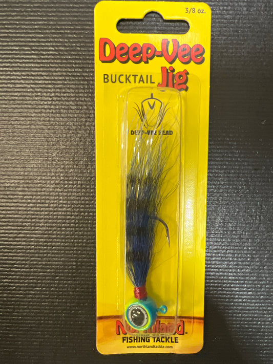 Deep Vee Bucktail Jig 3/8oz parrot