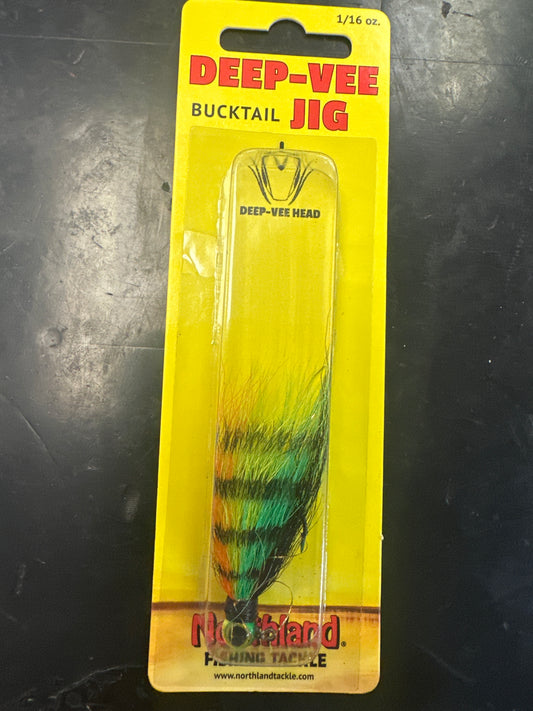 Northland Deep Vee Bucktail Jig 1/16oz firetiger