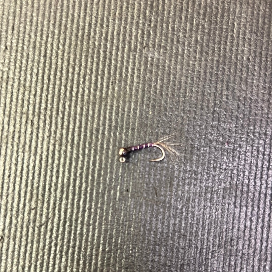 Jackson Cardinal Tungsten Bead Purple Perdigon Jig hook size 14