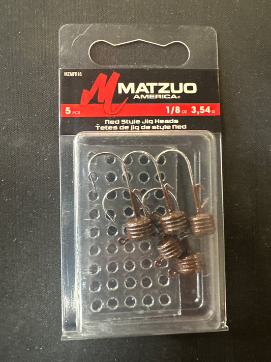 Matzuo 1/8oz Ned rig jig head brown craw