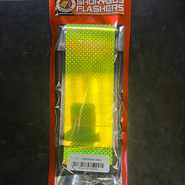 11" Shortbus Flasher Chartreuse Scale