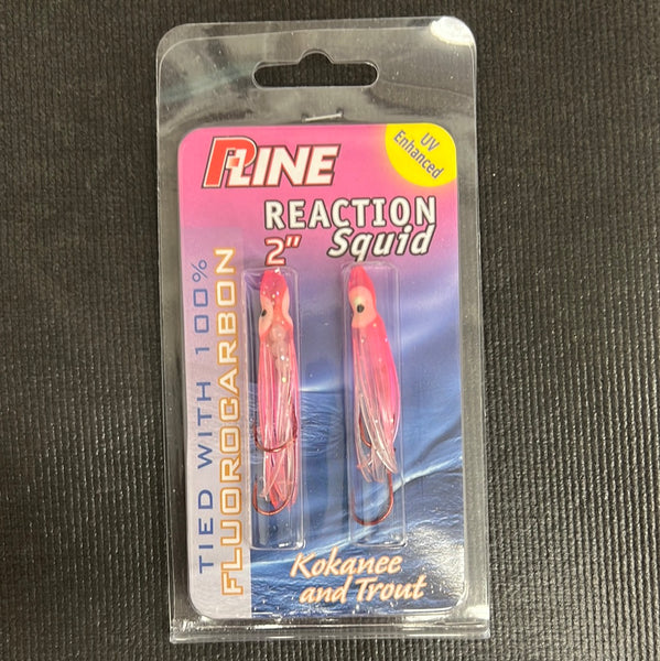 P-Line Reaction Squid 2" Glow Pink 2-pack