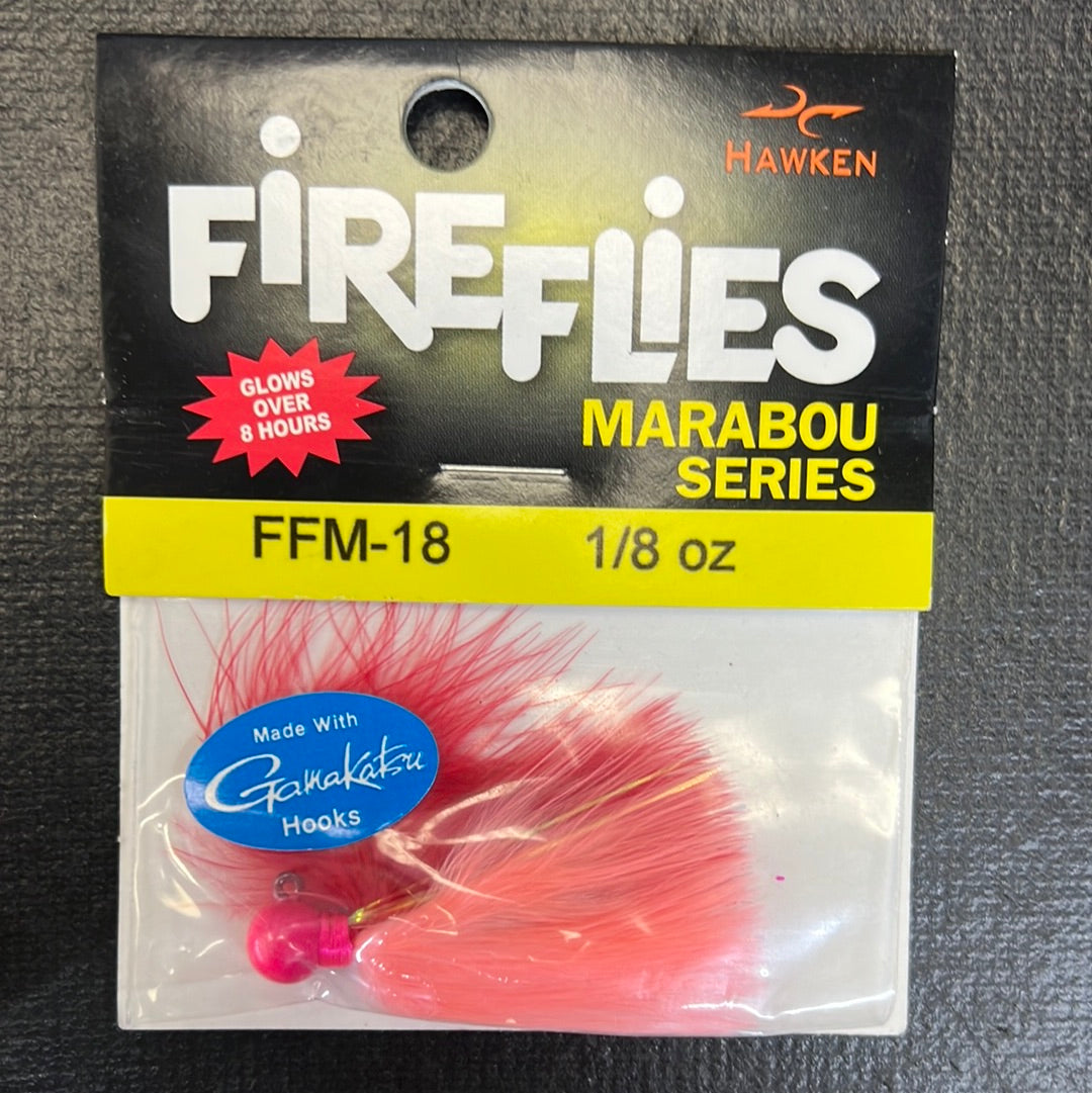 Marabou Steelhead Jig 1/8oz   Red/ Peach with red glow stick