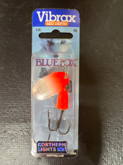 Blue Fox Vibrax 1/4oz Orange Pearl UV Northern Light Series