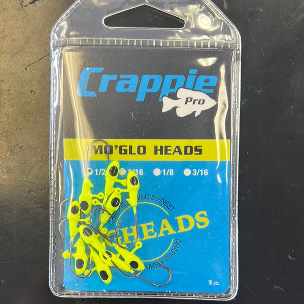 Crappie Pro 1/24oz overbite jig Chartreuse Glo