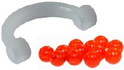 SIMON PLASTIC EZ SPIN CLEVIS #1(6),WHITEW/FLAME BEADS