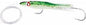 Delta 4.5” squid rigged glow green/black splatter back