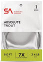 9'ABSOLUTE NYLON LEADER 7X,CLEAR(1)2.4#