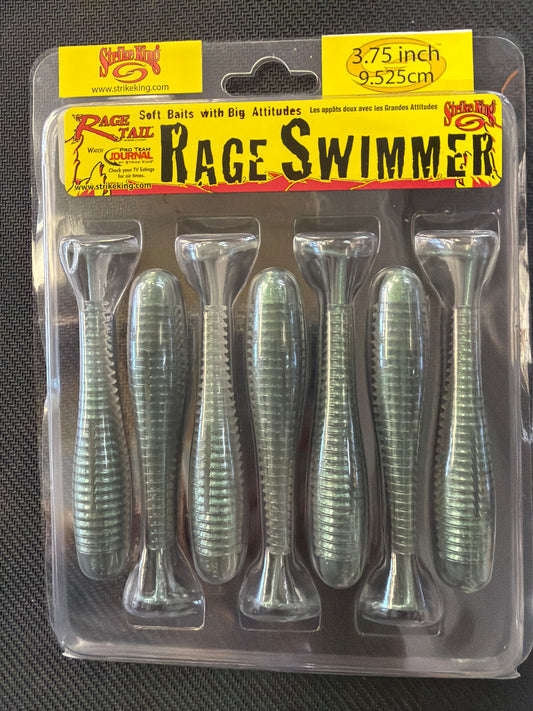 Strike King 3.75" Rage Swimmer Green Gizzard