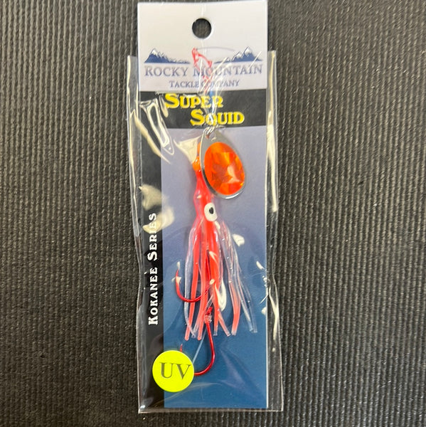 Rocky Mountain Tackle 1.5" Rigged Squid UV Orange
