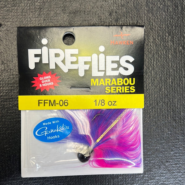 Fire Flies Marabou Series 1/8oz Purple/ Pink with red glow stick