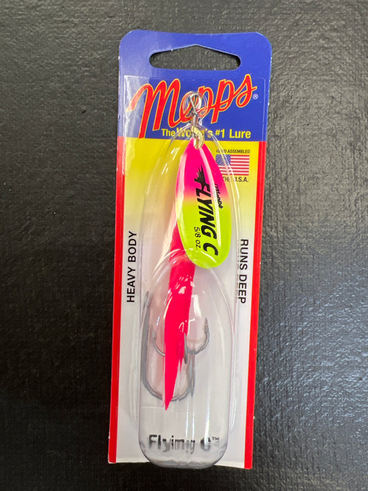 Mepps Flying C 5/8oz Hot Pink Chartreuse Pink