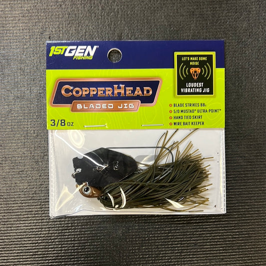 1st GEN Copper Head Jig 3/8oz Green Pumpkin