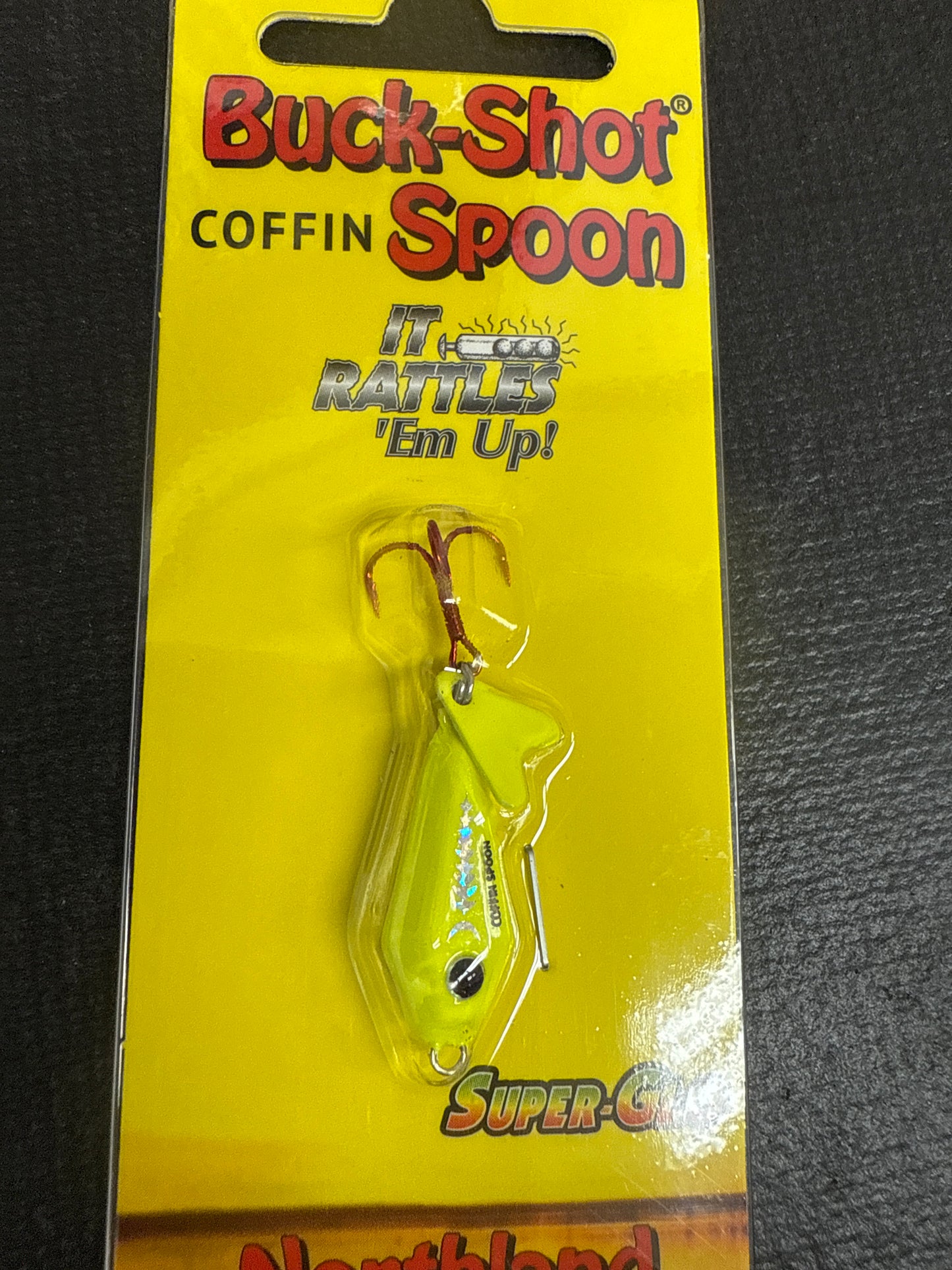 Northland buckshot coffin spoon 1/8oz glow chartreuse