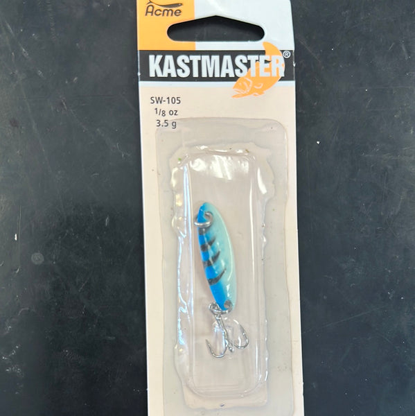 Kastmaster 1/8oz blue tiger glow