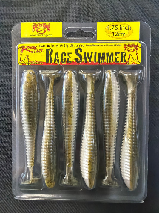 Strike King 4.75" Rage Swimmer Green Pumpkin Pearl Belly
