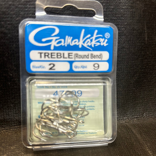 Gamakatsu treble #2 (round bend)