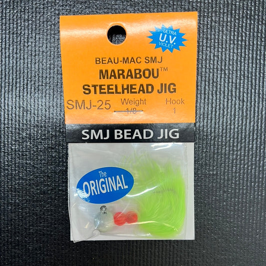 Beau SMJ Marabou Jig 1/8oz Glow/ White Charteuse