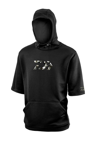 Daiwa D Vac black short sleeve hoodie large