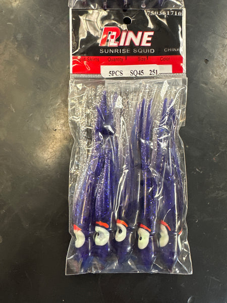 P-Line Sunrise Squid 4” purple silver flake