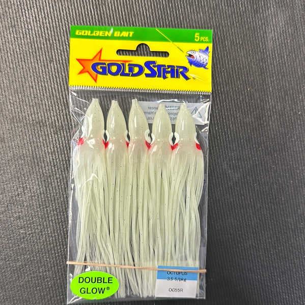 Gold Star 4 1/4” squids double glow