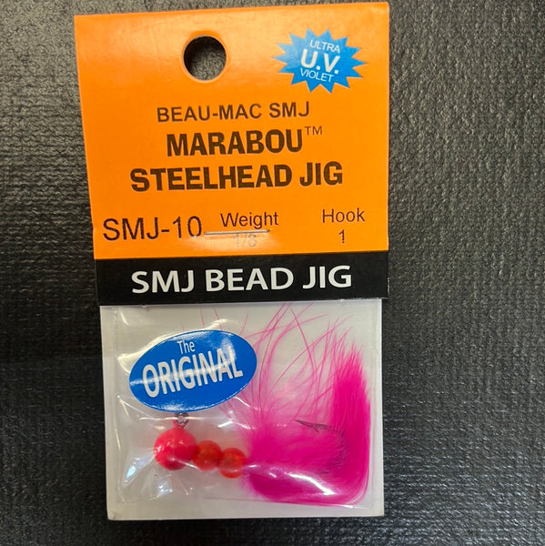 Marabou Steelhead Jig 1/8oz  Purple Orange/ Orange Pink