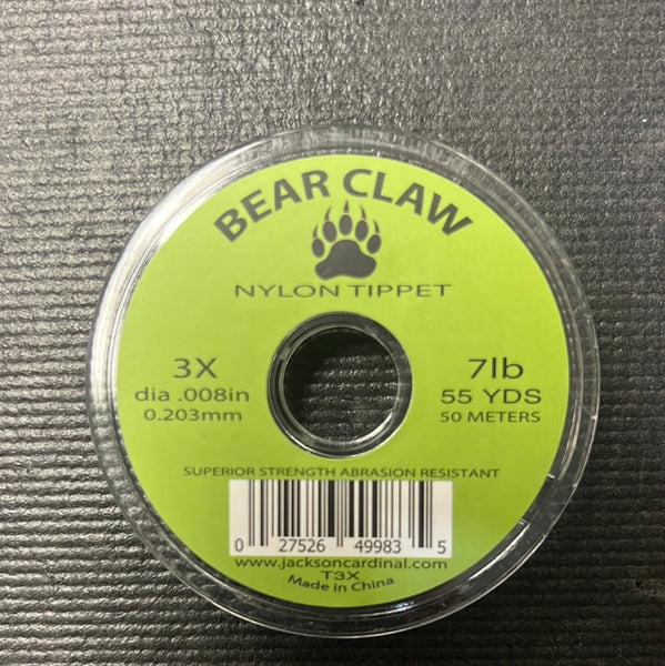 Bear Claw Nylon Tippet 3x 7lb 55yards
