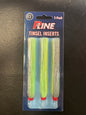 P- Line Tinsel Inserts 4.5" Green/Chartreuse/Silver Crystal Flash